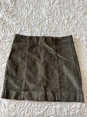 Classic Olive Corduroy Mini Skirt